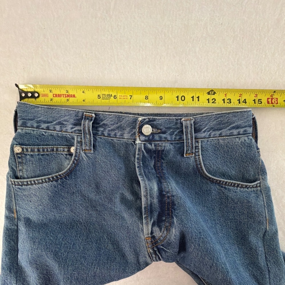 Helmut Lang Mens Blue Straight Leg Button Fly Denim Jeans Made in Italy Size 33 - Picture 6 of 10